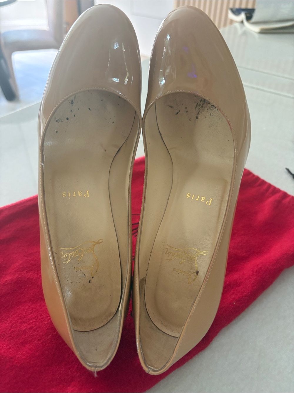 Christian Louboutin Dolly 85 Patent Pump in Nude - Picture 7 of 10